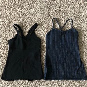 Used lululemon tanks (lot of 2) black blue sz 4